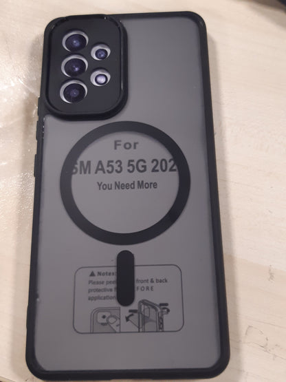 267209 - Tawaror Mbështjellëse Magnetike për Samsung Galaxy A53 5G, Mbështjellëse Mat Transparent, Rezistente ndaj Gërvishtjeve dhe Goditjeve, e Zezë