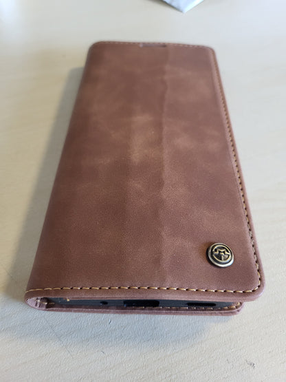 269180 - Mbrojtëse e palosshme për Samsung Galaxy A16 5G, prej lëkure PU, mbulesë mbrojtëse me vend për kartë - Ngjyrë kafe