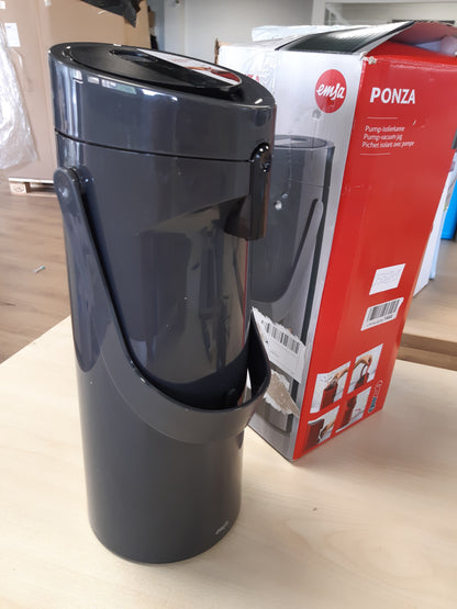 255649 - EMSA 515706 Ponza Pompë, Enë e Izoluar, Termos, Kapacitet 1.9l, Gotë e Izoluar, Levë Presioni, Tabaka Pikimi e Lëvizshme, Antracit