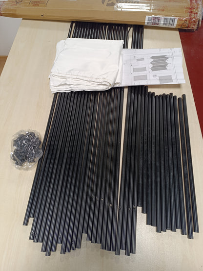 244526 - VIDA XL Ndarës Dhome me 6 Panele, i Bardhë 300x200 cm, Material