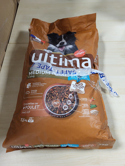 214425 - ULTIMA Ushqim për qen Medium-Maxi Light me mish pule dhe oriz, 7.5 kg