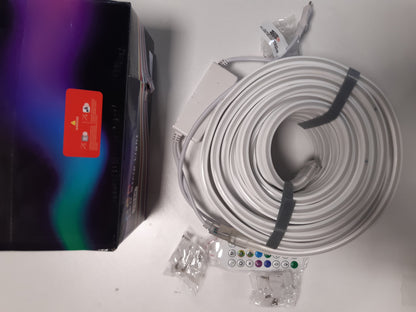 199055 - BRIMETI Shirit LED Fleksibël 15M, RGBIC Shumëngjyrësh, 220V, i Papërshkueshëm nga Uji, e Sinkronizuar me Muzikë, për Përdorim të Brendshëm dhe të Jashtëm, Kontrollues Nëpërmjet Aplikacionit