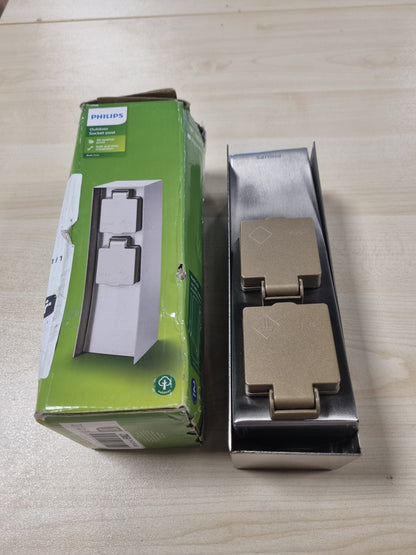 221169 - PHILIPS Shirit elektrik për kopsht - Furnizim me energji për jashtë, çelik inox, IP44, përmasat 23 x 7 x 7 cm
