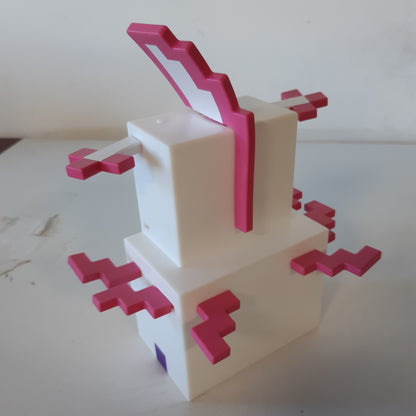 222326 - Llambë Minecraft Axolotl, zyrtarisht e licencuar, pesë modalitete ngjyrash, për tavolinë lojërash ose komodinë