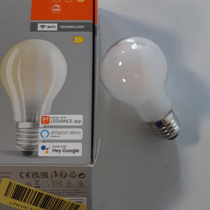 216719 - LEDVANCE Llampa LED inteligjente me teknologji Wi-Fi, bazë E27, e zbehtë, e bardhë e ngrohtë (2700K), formë llambë, zëvendësim për llambat inkandeshente 75W, kontrollueshme me Alexa, Google, aplikacion, 1 pako
