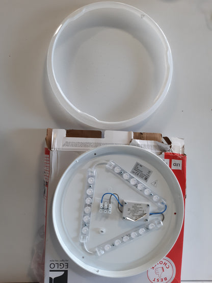 242266 - EGLO Llambë tavani Pogliola-S, Ø 31 cm, dritë tavani LED me efekt kristali, çelik dhe plastike, llambë e bardhë