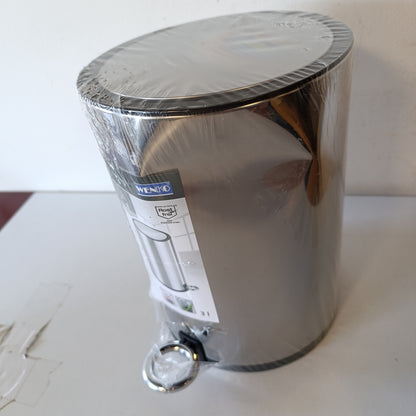 195779 - WENKO Kovë Kozmetike 22713100 Monza me Mbyllje të Lehtë me Pedale, Kapacitet 3L, Material Çelik Inox i Lëmuar, Madhësia 18.5 x 25.5 x 24.5 cm