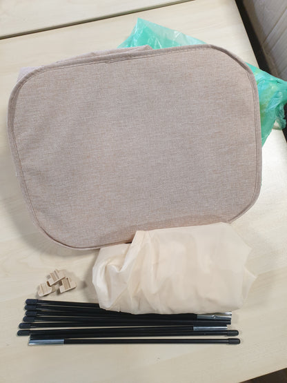 176160 - LIFEWIT Shportë Rrobash 105L me Kapak dhe Kornizë Plastike, Ndarës i Madh i Palosshëm për Dhomë Gjumi dhe Banjë - Ngjyra Bezhë