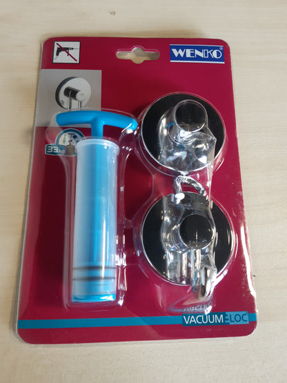 253950 - WENKO Grepa muri Vacuum-Loc®, set prej 2 copësh, 6 x 6.7 x 5 cm, plastikë e kromuar