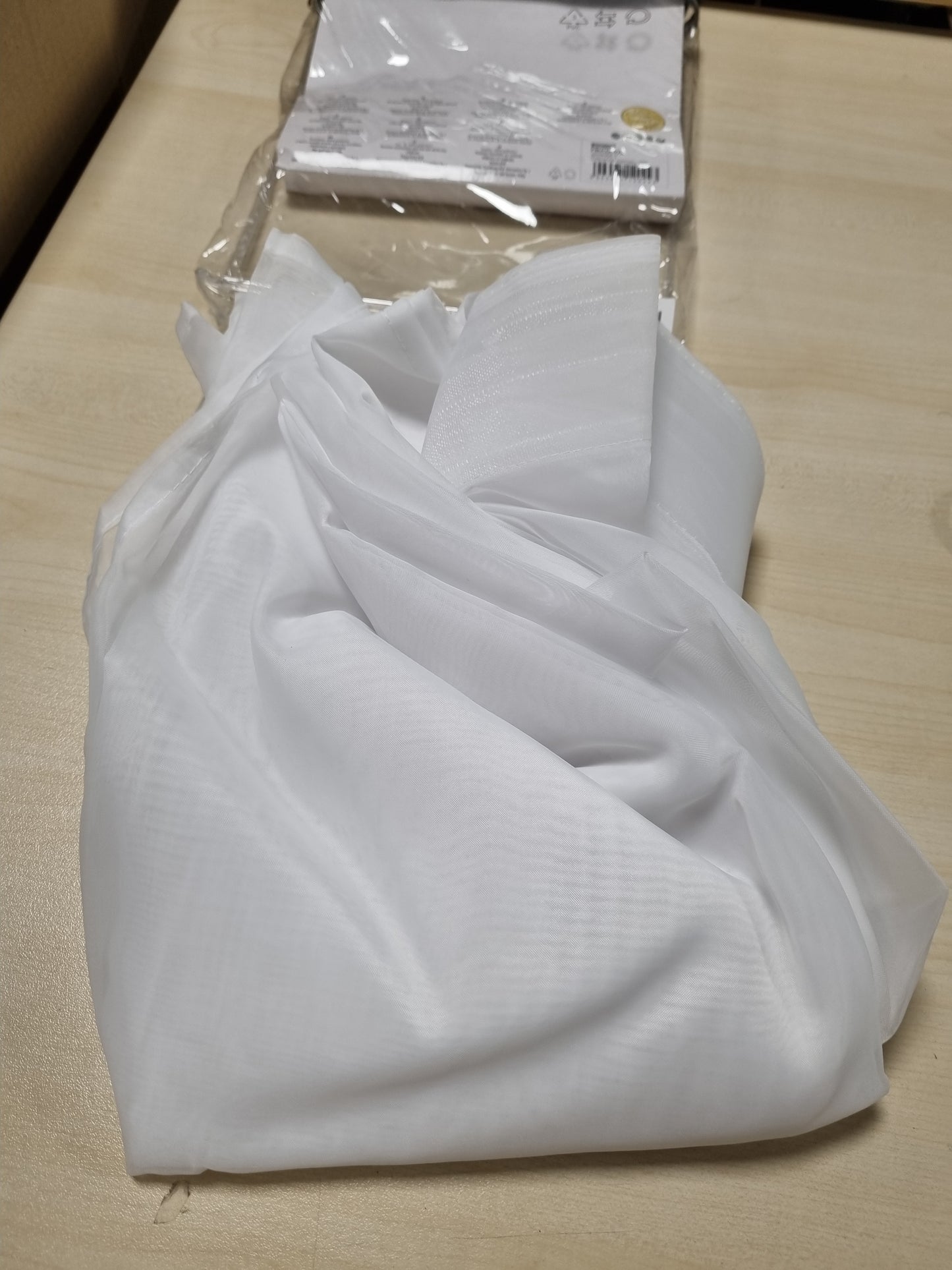 214983 - EUROFIRANY Perde Voile, e Bardhë, 350x150 cm
