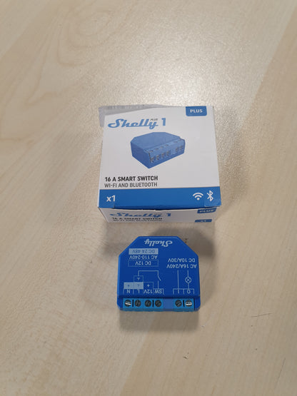 163926 - SHELLY PLUS 1, Switch i Menjëherëshëm Inteligjent Wi-Fi dhe Bluetooth, Kontakte pa Potencial, i Pajtueshëm me Alexa dhe Google Home, Përdorimi me Aplikacionin për iOS dhe Android, Pa Nevojë për Hub