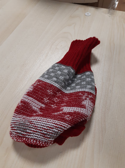 202654 - BLUZË KRISHTLINDJEJE për Këlyshë Qenushësh dhe Kotelesh XXS, Material Trikoje me Dre dhe Fjollë Dëbore, E Përshtatur për Racat e Vogla të Qenve Chihuahua, për Stinën e Vjeshtës dhe Dimrit