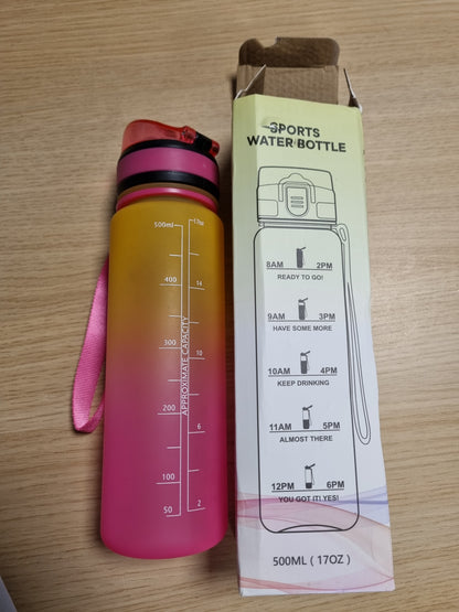 219651 - SHISHE UJI 500ml, pa BPA, me filtër, e papërshkueshme nga rrjedhjet, e ripërdorshme, për shkollë, sporte, zyrë, yoga, kamping