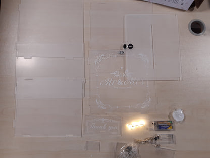 175889 - HERENEAR - Kuti të Mëdha Kartash Dhuratash Dasmash prej Akriliku me Kyç, Transparente Bëje Vetë për Ditëlindje, Përvjetor, Baby Shower