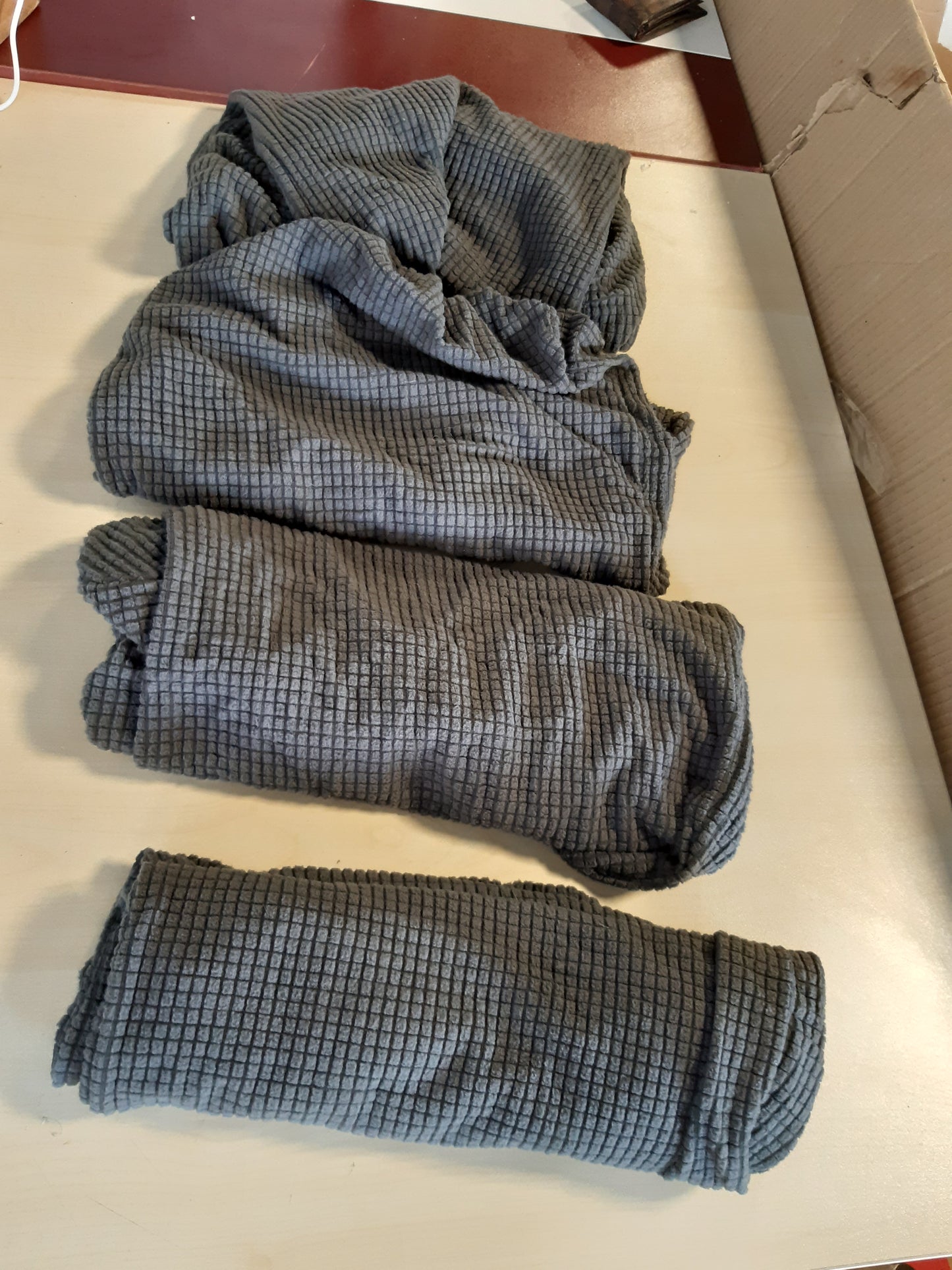 224374 - GRANBEST Mbulesa Jacquard për Karrige Ngrenie me Elastikë të Trashë, Set me 4 copë, Gri e Çelët
