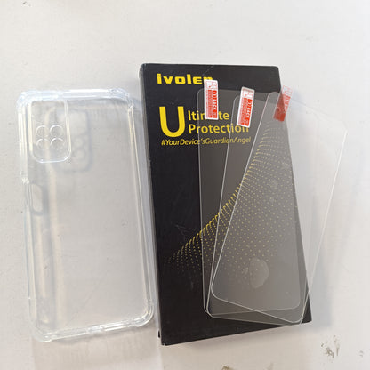 269567 - MBROJTËSE TRANSPARENTE IVOLER për Xiaomi Redmi Note 11 4G / Xiaomi Redmi Note 11S 4G me 3 mbrojtëse ekrani prej qelqi të temperuar, mbulesë mbrojtëse transparente prej silikoni të butë TPU, rezistente ndaj goditjeve