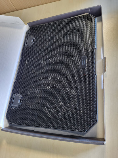 266657 - Mars Gaming MNBC23, bazë ftohëse 16", 6 ventilatorë me LED blu, mbështetëse me 6 pozita, mbështetje për smartphone, 2 porta USB 2.0, e zezë