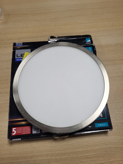221812 - EGLO Llambë tavani LED Fueva 5, Ø 28.5 cm, çelik, sipërfaqe plastike, nikel mat, e bardhë, llambë sipërfaqësore LED e bardhë neutrale