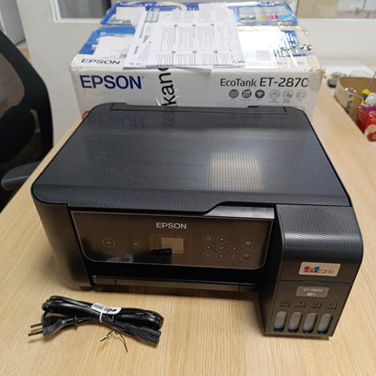 126089 - EPSON Printer Shumëfunksional A4 EcoTank ET-2870, me Bojëra të Rimbushshme të Lartë Kapaciteti, 4 Shishe të Përfshira (3600 faqe Bardhë e Zi, 6500 faqe me Ngjyra), Ekran LCD