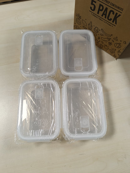 256519 - MIRË PËR JU Set enësh qelqi për ruajtjen e ushqimit, 4 pjesë, 850 ml, pa BPA, të sigurta për mikrovalë dhe lavastovilje