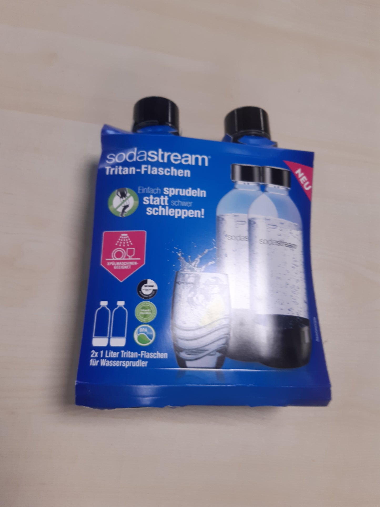 228826 - SODASTREAM CLASSIC – 2 SHISHE UJI TË RIPËRDORSHME, TË SIGURTA PËR LARJE NË ENËLARËSE, SHISHE UJI TË GAZUAR 1 L, TË PAJTUESHME ME GAIA, SPIRIT, TERRA, E-TERA, ART, ENSO, POWER, COOL, EASY, ONE TOUCH, GENESIS.