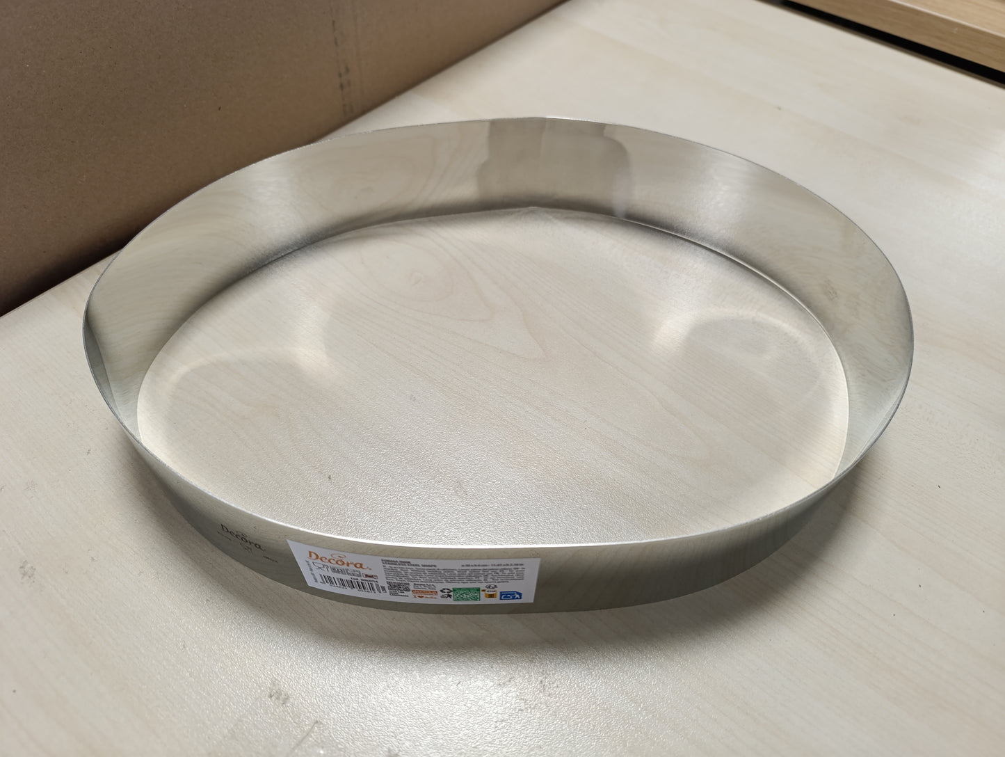 256870 - DECORA Kornizë rrethore prej çeliku inox 0063754, Diametri 30 x 6 cm, Argjend
