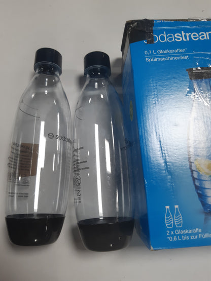 247637 - FUSE Shishe plastike SodaStream 0.8L pa BPA, e zezë, I përshtatshëm për lavastovilje, I pajtueshëm me DUO, E-DUO, Terra dhe të tjera, Pako me 2 copë
