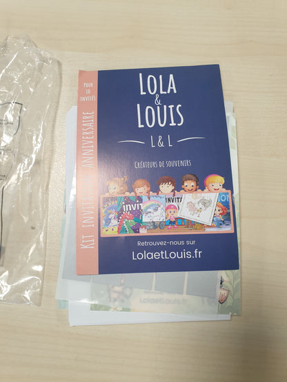 269249 - LOLA DHE LOUIS Kartolina Ftesash për Ditëlindje, 10 copë, me zarfe, mesazh sekret, Kalorës, Princeshë, Temë Kështjelle, Vajzë & Djalë