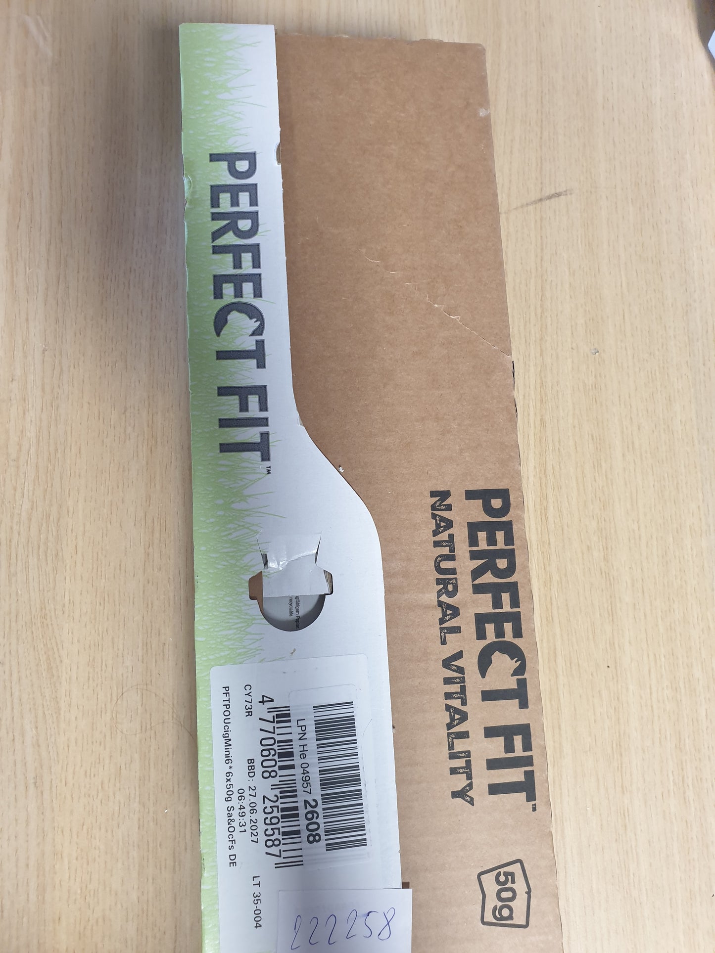 222258 - Ushqim i lagësht Premium për mace, i përshtatshëm për të rritur 1+ vjeç, 36 qese me porcione 50g, me peshk deti të thellë dhe salmon, Ushqim i lagësht për mace, Pa drithëra