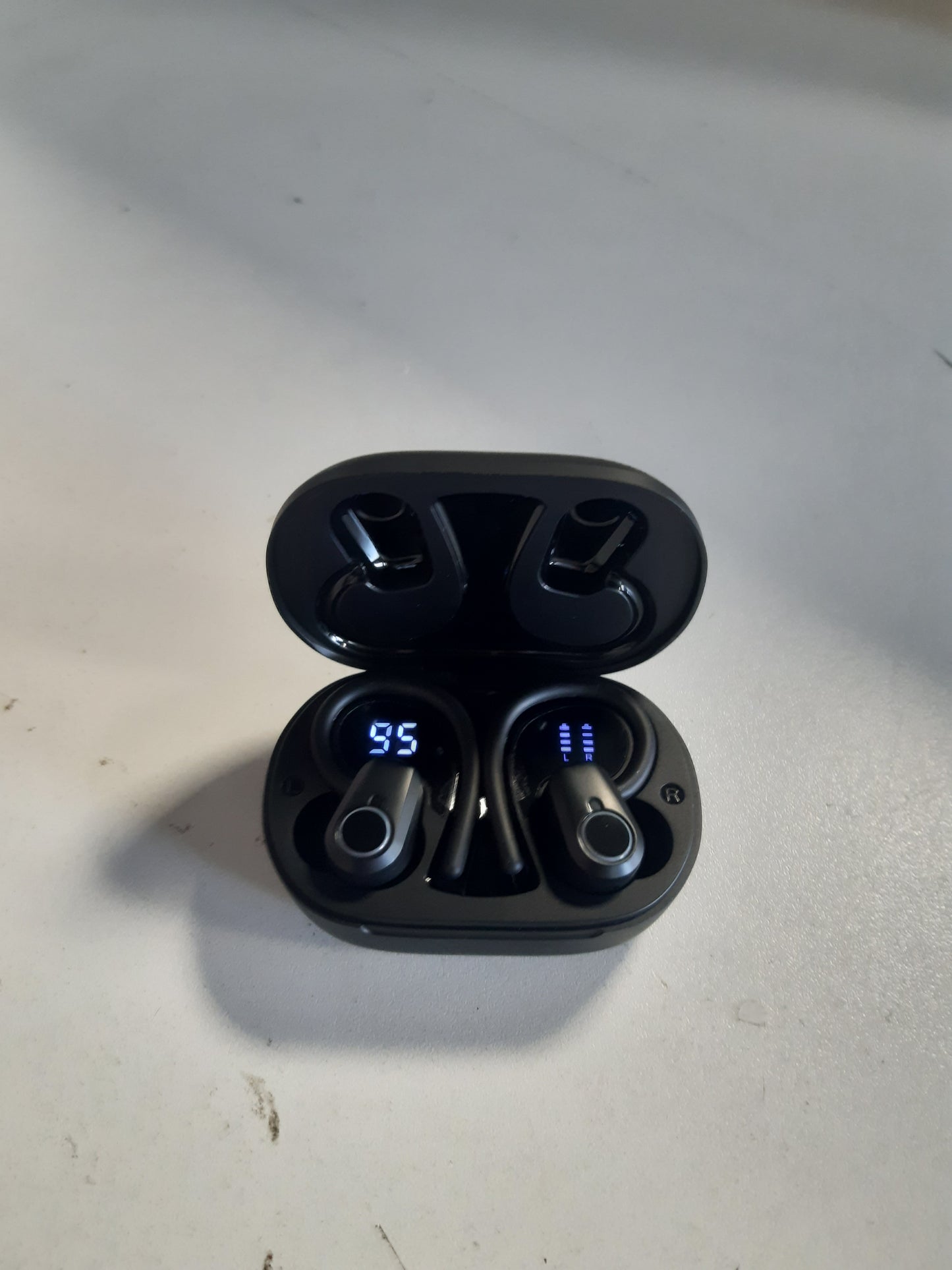 268303 - Poounur Kufje Sportive Bluetooth, Kufje të Reja Pa Tel për Vesh 2025, Bluetooth 5.3 me 4 Mikrofonë ENC me Anulim Zhurme