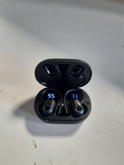 268303 - Poounur Kufje Sportive Bluetooth, Kufje të Reja Pa Tel për Vesh 2025, Bluetooth 5.3 me 4 Mikrofonë ENC me Anulim Zhurme