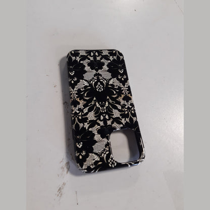 267394 - Mbrojtëse Vintage me Dantellë të Zezë për iPhone 12/12 Pro
