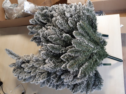 160694 - PEMË KRISHTLINDJESH nga PISHE, 180cm, me Diametër 66 cm, Super e Trashë dhe Realiste, e Hollë, e Mbuluar me Borë