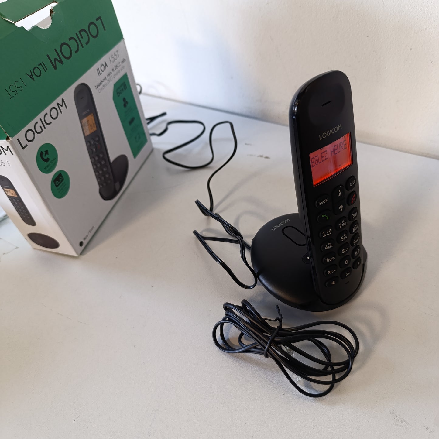 266686 - LOGICOM Telefon fiks pa tel ILOA 155T, sekretari telefoni/regjistrues, analogë dhe DECT, i zi