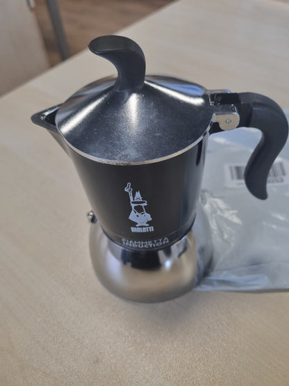 246122 - BIALETTI Aparat kafeje me induksion Fiammetta, 2 gota (100 ml), i përshtatshëm për të gjitha llojet e sobave, dizajn elegant, i zi