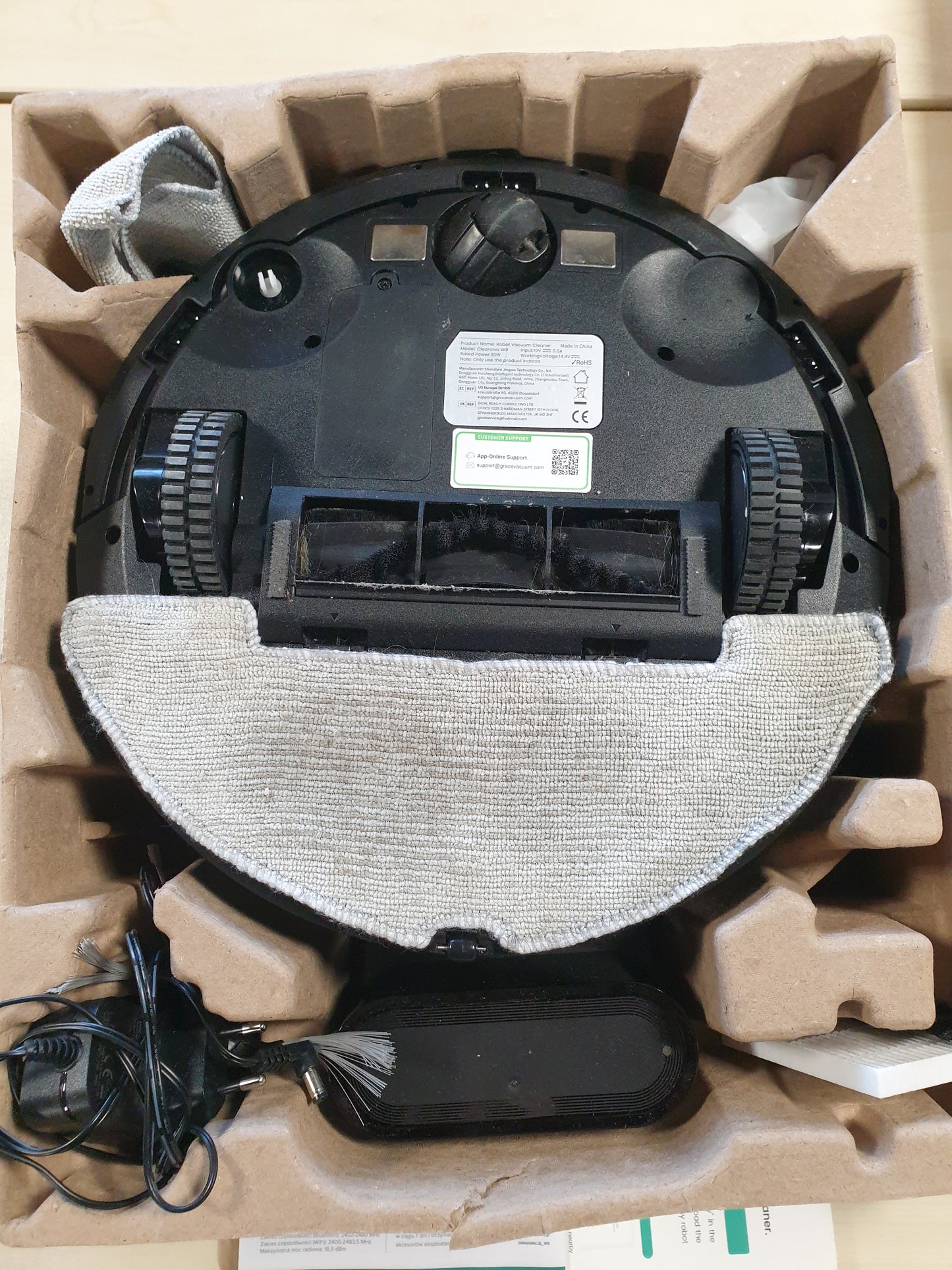 135006 - VEXILAR W9 - Fshesë Robotike me Korrent dhe Mop, Navigim LiDAR, Fuqi Thithëse 6000Pa, 15 Zona pa Lëvizje, Kohëzgjatje Maksimale 150 Minuta, Kontrolli me Aplikacion, 3-në-1 për Qime, Qilima dhe Dysheme të Forta
