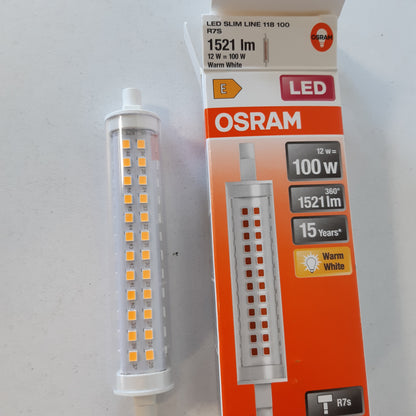 248128 - OSRAM Llambë me tub LED R7s, 12W, ekuivalente me 100W, e bardhë e ngrohtë (2700K)