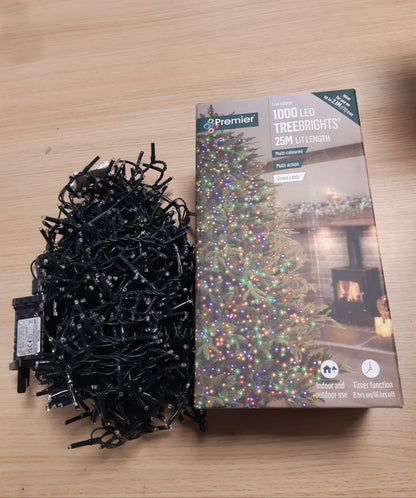 222519 - PREMIER TreeBrights 1,000 LED (25 m) Cluster Drita për Pemën e Krishtlindjeve në Shumëngjyrëshe