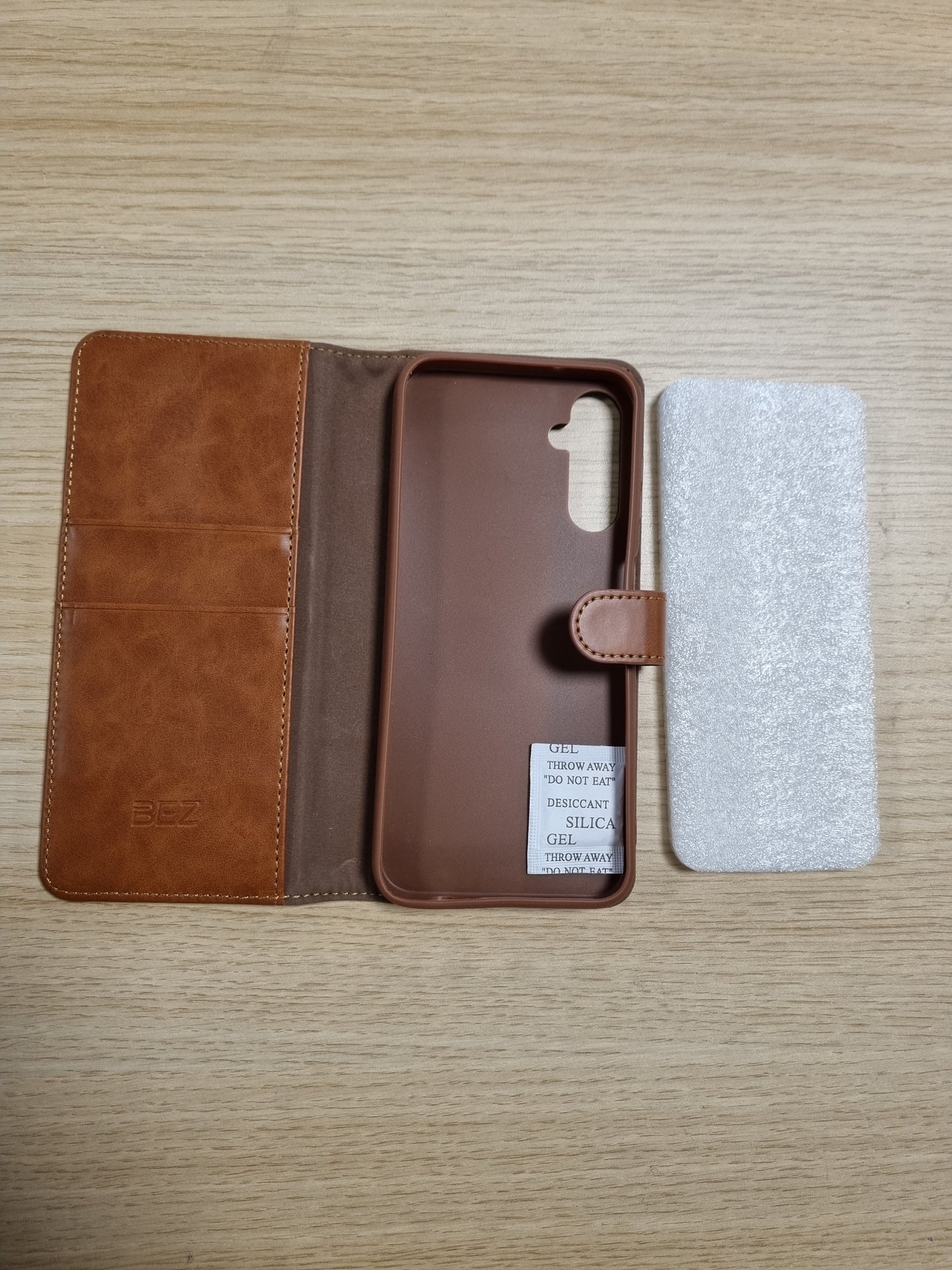 190113 - BEZ - Mbulesë për Samsung Galaxy A14 5G / A14 4G, Portofol prej Lëkure Poliuretani me Bllokim RFID, Xhep për Monedha dhe Mbyllje Magnetike, e Zezë