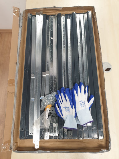 244450 - vidaXL Shtretër i Ngritur për Kopsht, Çelik i Galvanizuar 240x80x45 cm, Gri