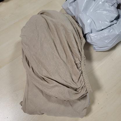 228180 - BARBONS Çarçaf 200x200cm 100% pambuk me kornizë, çarçaf prej xhersi Oeko-TEX për krevate me sustë dhe dyshekë deri në 27 cm, Ngjyrë rëre