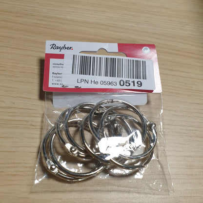 254167 - RAYHER Unaza metalike për hapje, diametër i brendshëm 32 mm, pa nikel, pako me flluska prej 9 copësh
