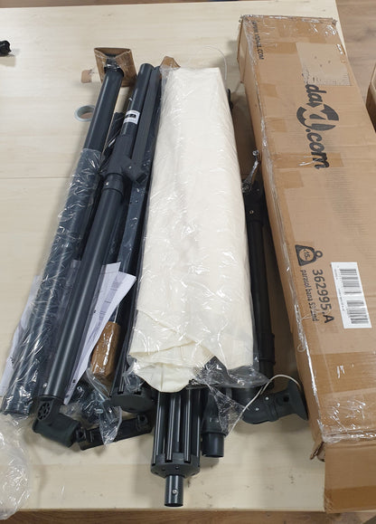244487 - vidaXL Çadër Kopshti me Konsol  dhe Shtyllë Metalike 350 cm Rërë