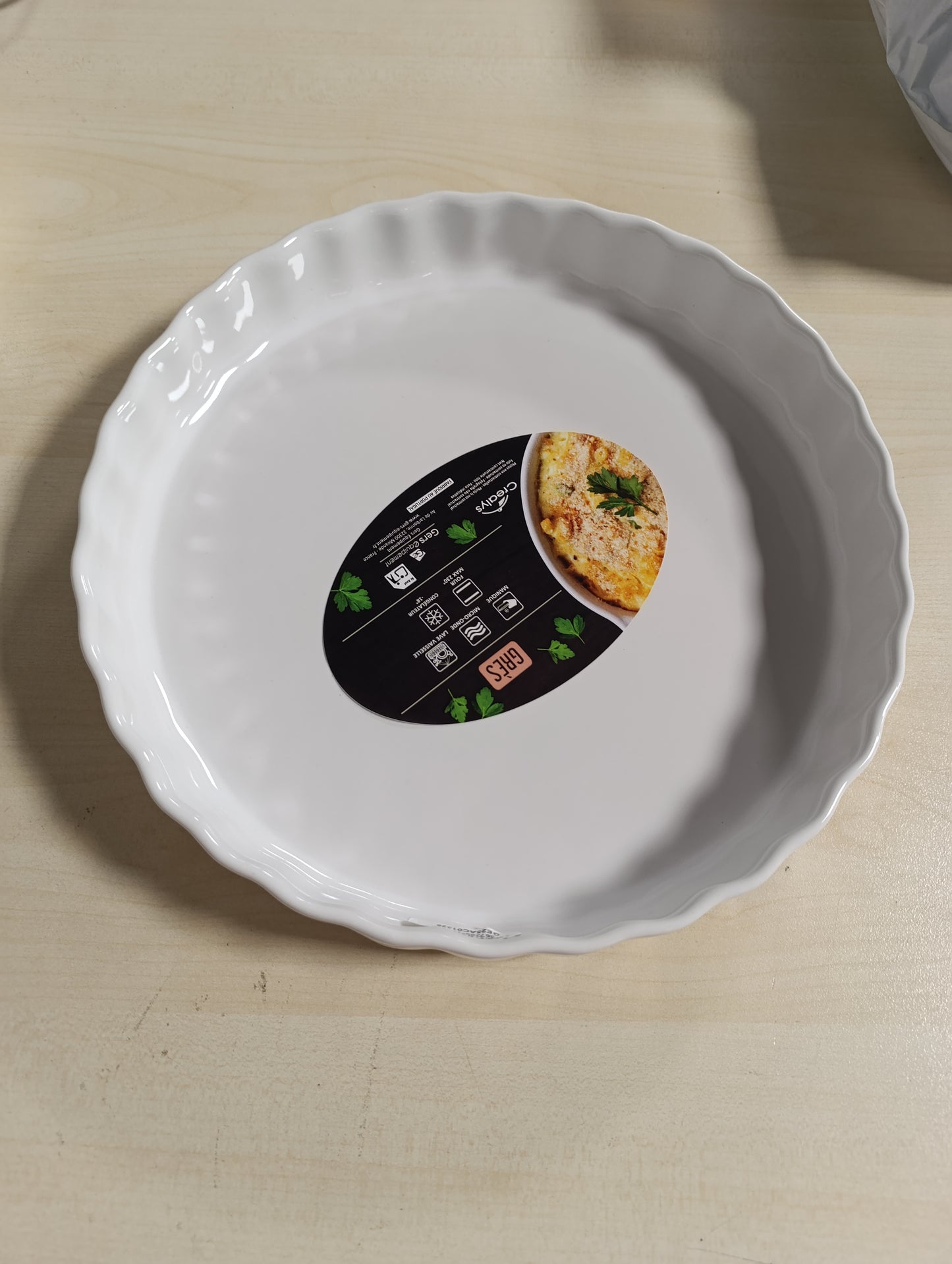 228288 - CREALYS Tavë keku qeramike jo-ngjitëse, e bardhë, me diametër 28 cm