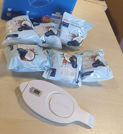250847 - PHILIPS Ujë Filtër Uji +6 Shije + Fishekë Filtri Zëvendësues, 2.6 L, Rrjedhje e Shpejtë, Filtra Klori, Gurguri, Metale të Rënda dhe Mikroplastika