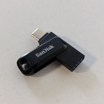 268845 - SANDISK - Ultra Dual Drive Go, Memorie Flash 64GB, lidhës USB Type-C dhe Type-A të kthyeshëm, për telefona Android, tableta, Mac dhe kompjuterë, deri në 300MB/s, E zezë