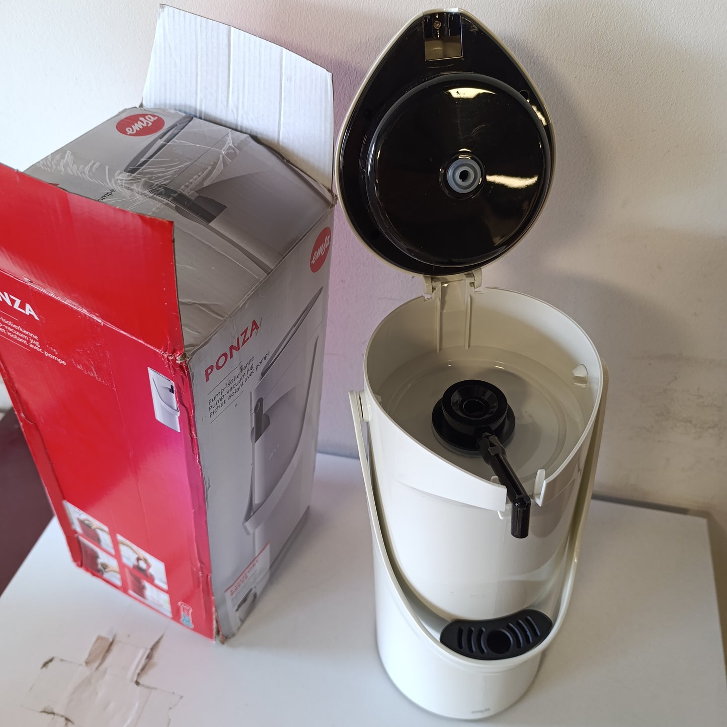 221707 - EMSA GMBH 515707 Ponza ISO Termos Shishe 1.9l, Çelik Inoks, 17 x 16.5 x 39 cm, i Bardhë