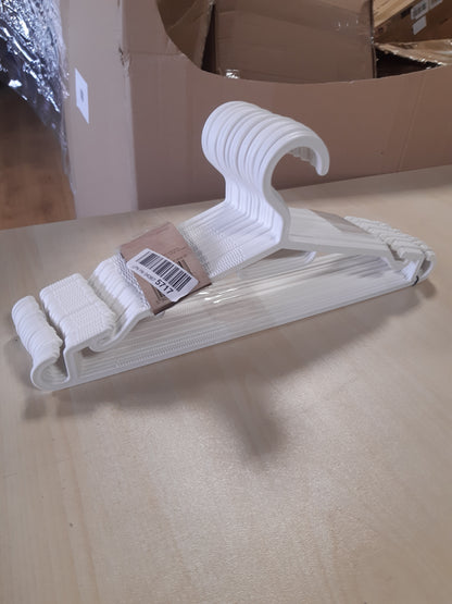 201415 - BERLONA Varëse Rrobash 20 Copë, Plastike që Kursyen Hapësirë, Ultra të Holla dhe Jo-Rrëshqitëse, Për Këmisha, Fustane, Bluza dhe Rripa, 41x18.5cm, E Bardhë