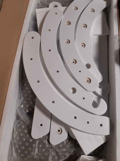 175029 - LULULEARN Trekëndësh Ngjitjeje 4-në-1, Hark dhe Rampë Rrëshqitëse, Material i Palosshëm, Përdorim të Brendshëm dhe të Jashtëm, Për Fëmijët 1+ Vjeç, Mësim Aktiv Montessori (E Bardhë)