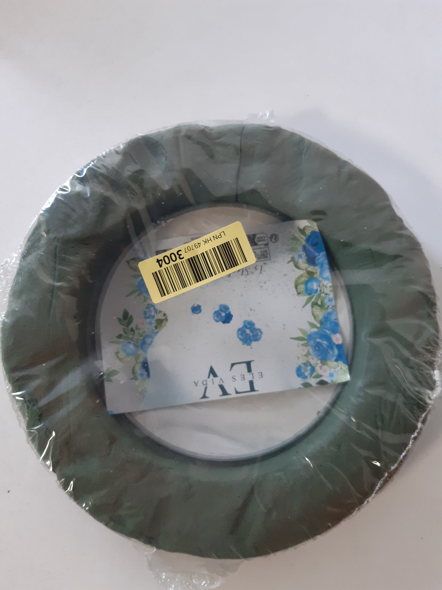 206663 - SET ME SHKUMË LULESH GJERMAN - Unaza prej shkumë lulesh të lagësht, 1 copë, 25 cm - Sfungjer për punime artizanale, aranzhime me lule, kurorë Adventi, për festime dhe dasma